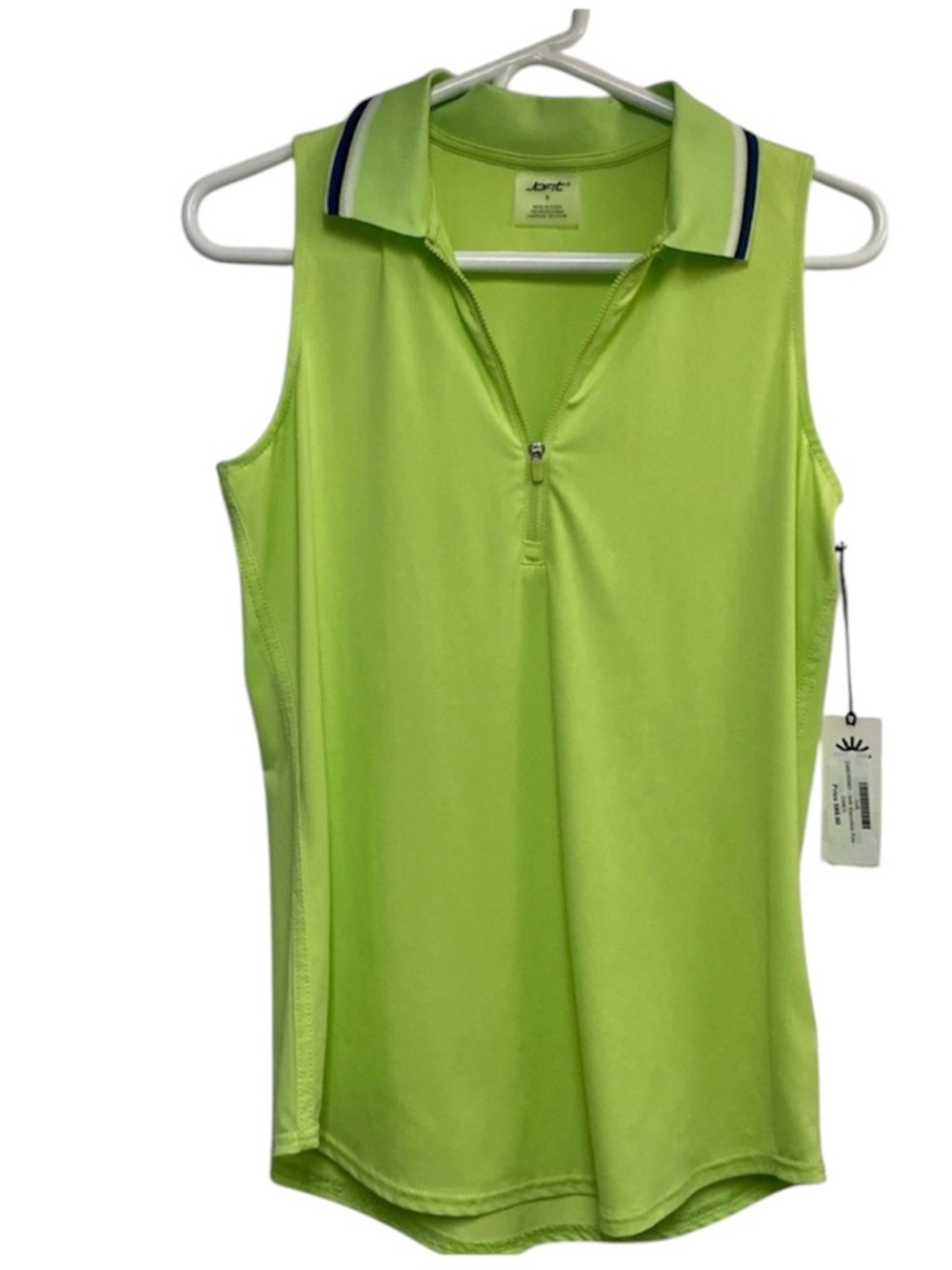 NWT Jofit Women's Sleeveless half-Zip Golf Polo in Lime Green